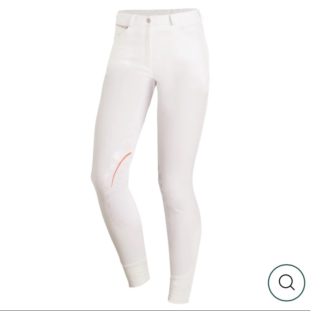 Schockemohle Ladies' Knee Grip, Mid Rise Breeches, White